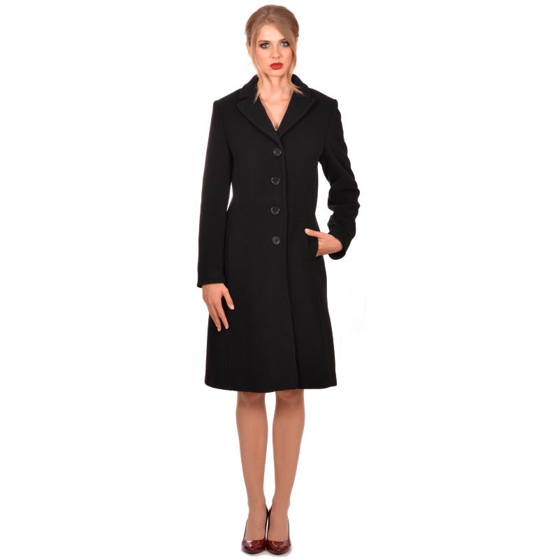 LADY M Womens black elagan coat made of wool - Marija modna odjeća - Maria Fashion company - Collection Autumn/Winter 2018-19