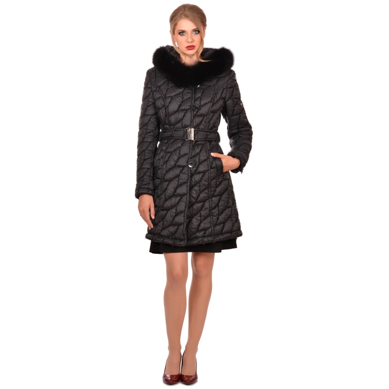 LADY M womens elegant black jacket with fur - Marija modna odjeća - Maria Fashion company - Collection Autumn/Winter 2018-19