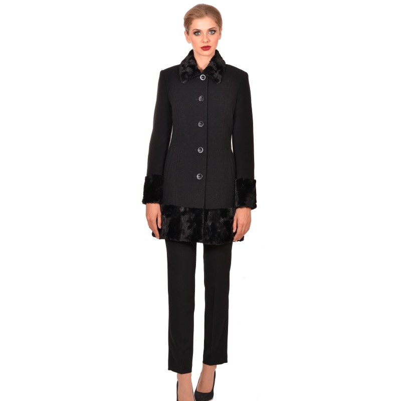 Womens black short coat made of wool - M WOMAN Marija modna odjeća - Maria Fashion company - Collection Autumn/Winter 2018-19
