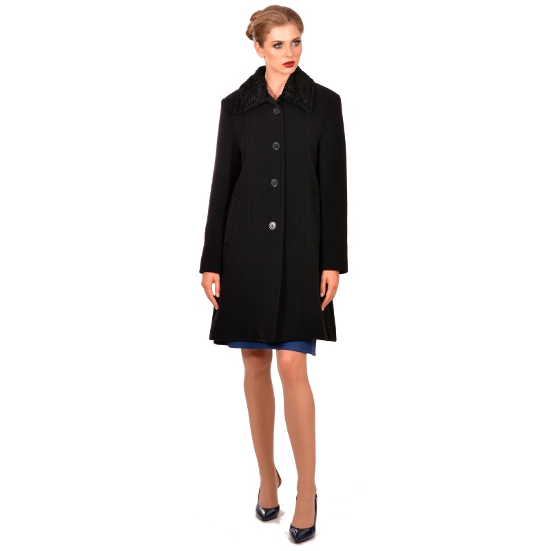 Womens short black wool coat - M WOMAN Marija modna odjeća - Maria Fashion company - Collection Autumn/Winter 2018-19