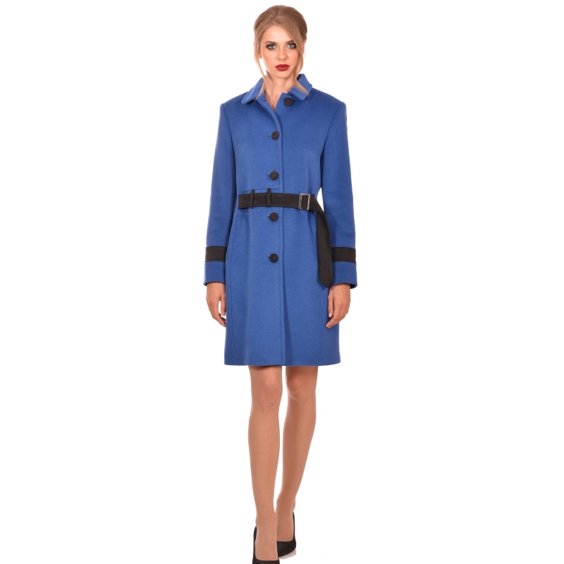 Womens blue wool coat - Lady M Marija modna odjeća - Maria Fashion company - Collection Autumn/Winter 2018-19