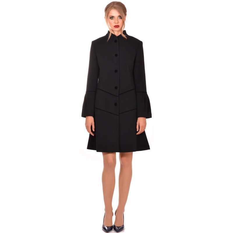 Lady M - Womens black modern coat - Marija modna odjeća Kolekcija Jesen/Zima 2018-19