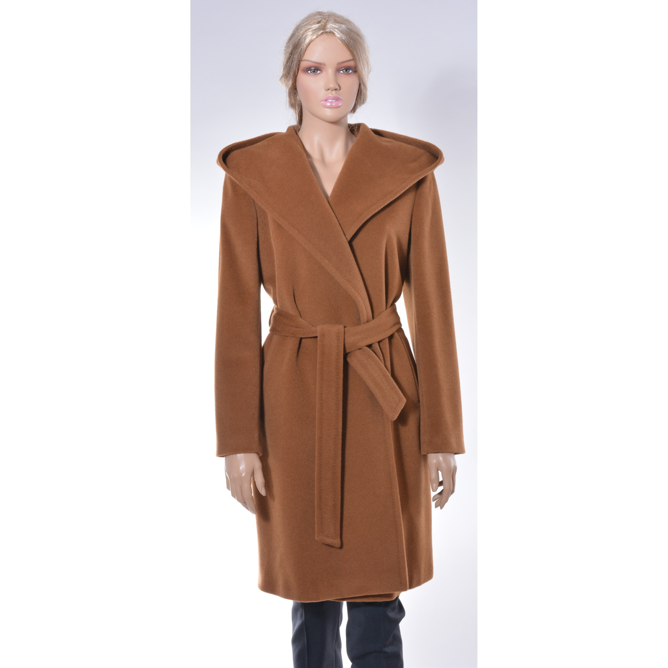 Casual camel coat with hood and belt, timeles coat, high street edition, must have, smeđi kaput,