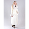 Luxuriant long coat, natural silver fox fur, Removable Fur